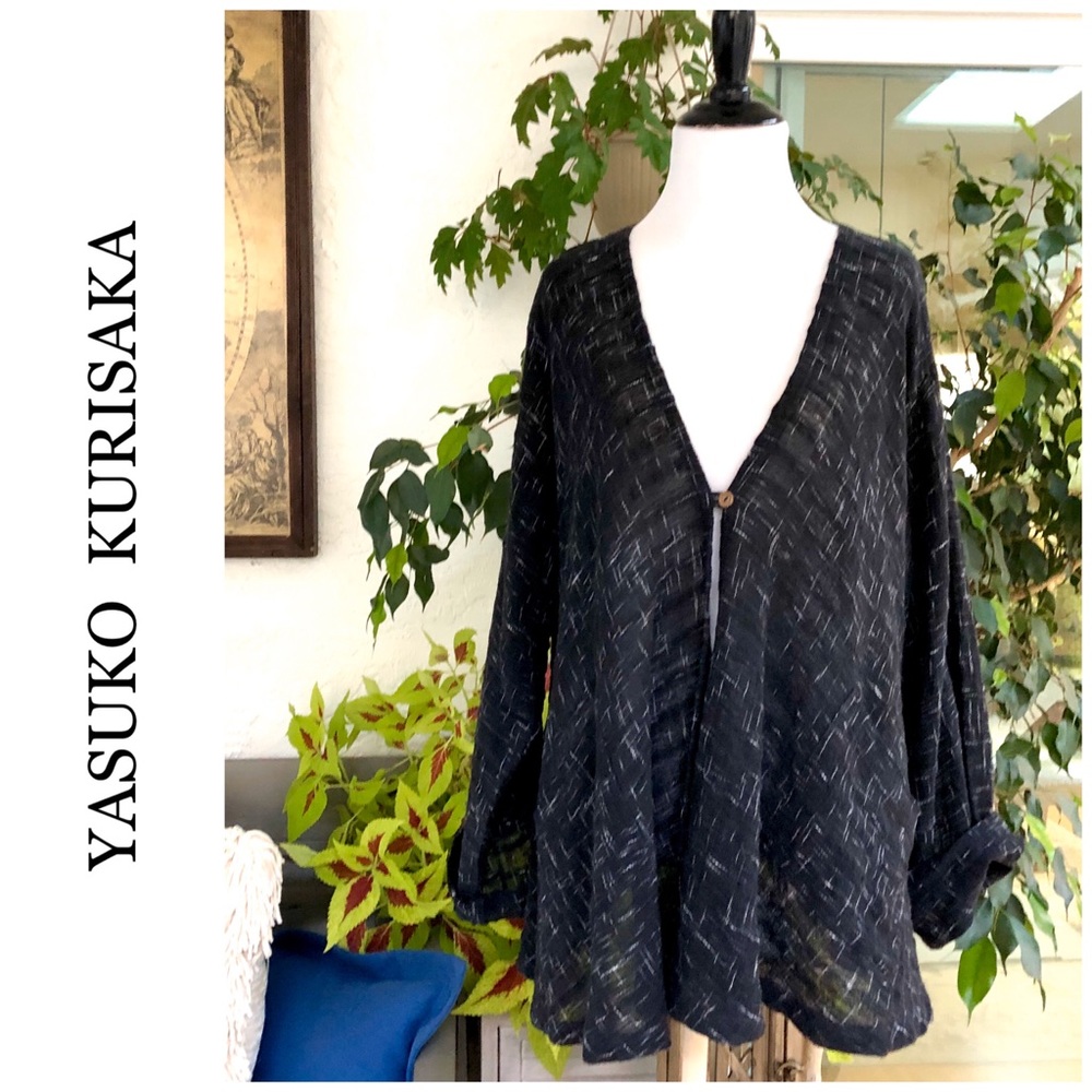Yasuko Kurisaka Lagenlook Hand Woven Cardigan